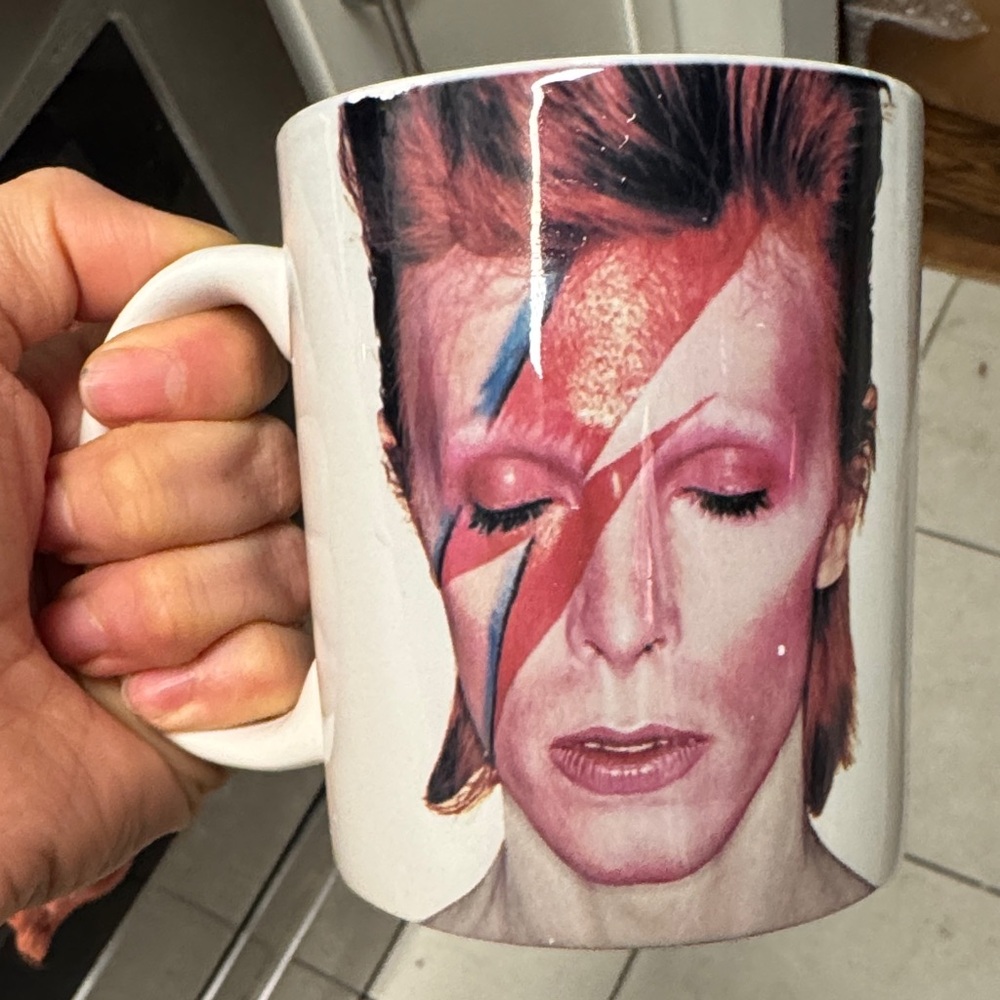 White Mug with David Bowie Face